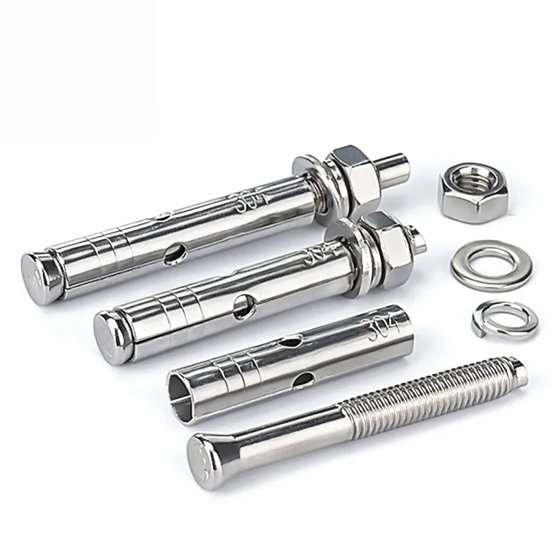 Custom M8 M12 M14 M20 Through Bolt Plated SS 304 stainless Steel Concrete Building chemical sleeve Expansion wedge Anchor Bolt