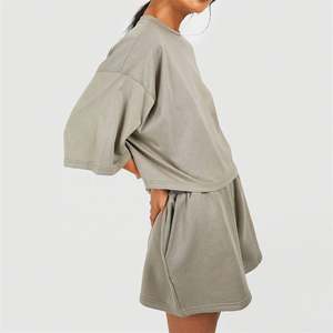 Offre Spéciale complet personnaliser femmes surdimensionnées 100% coton ensemble de shorts d'été ensembles pour femmes - Product Image 2