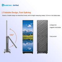 Pantalla LED Plegable para Interiores GOB de 640*1920 mm, Módulo LED P1.86 P2 P2.5 de 320*160 mm, Pantalla LED Tipo Póster