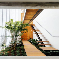 Bande décorative en bois et aluminium, 1 place, faisceau lonaléger pour escaliers, intérieur et extérieur, Style moderne