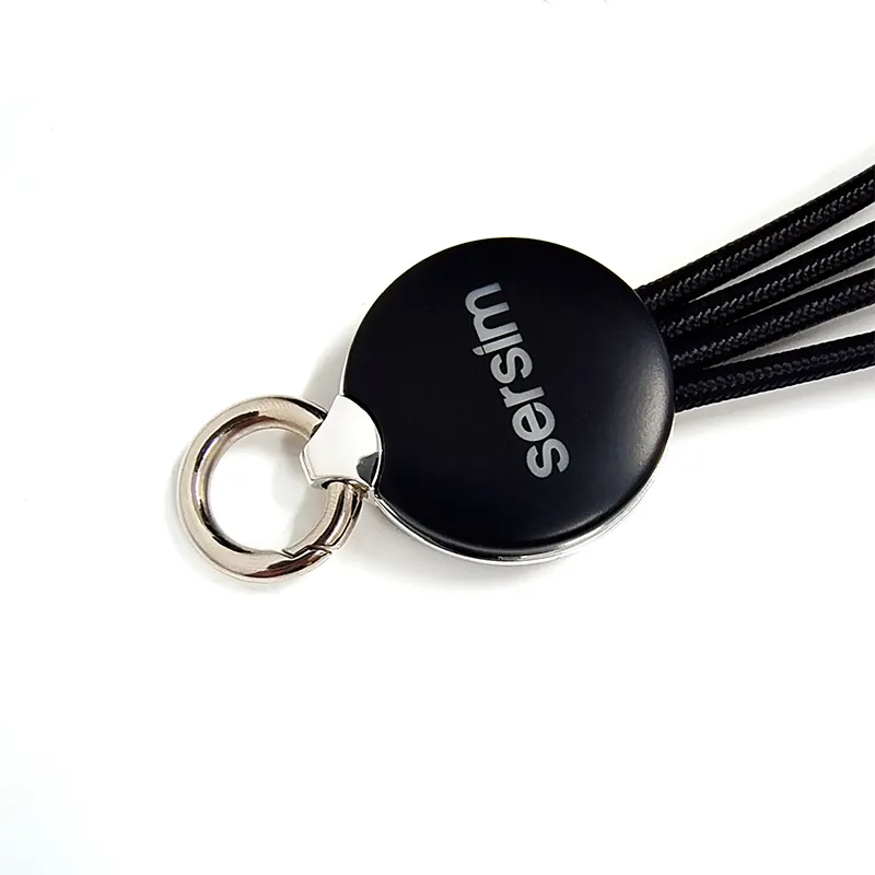프로모션 USB 가제트 휴대용 미니 3 in 1 듀얼 입력 충전 멀티 팁 케이블 키 체인 모바일 키 체인-충전 케이블