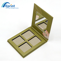Boîte de palette en papier magnétique écologique à 4 compartiments, vide, compacte, avec miroir pour fards à paupières et illuminateur, étui cosmétique personnalisé