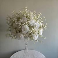 Boule de fleurs en soie blanche moderne de 70 cm, de haute qualité, marque FYN, pour la décoration de restaurants et de cafés, durable, faible entretien, accent floral