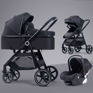 Poussette 3-en-1 personnalisée, nouvelle, approuvée, pliable, système de voyage facile, portable, légère, en lin, acier inoxydable, tendance, vente chaude - Product Image 4