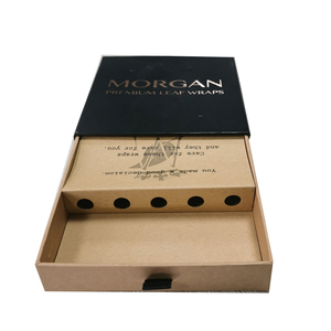 Boîte cadeau noire avec logo personnalisé, emballage haut de gamme pour <span class=keywords><strong>feuilles</strong></span> de cannabis, boîte à tiroir coulissant en papier kraft avec insert pour <span class=keywords><strong>feuilles</strong></span> de cannabis - Product Image 1