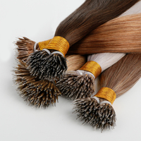 Extensions capillaires en vrac à pointe nano pour usage professionnel en salon, multicolores, réutilisables, 100% cheveux humains, texture lisse, fixation micro-anneaux, russes