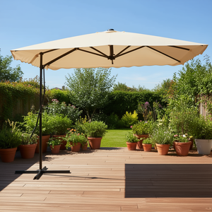 Parasol de jardin rotatif 98,4x98,4 pouces en polyester avec base - Product Image 2