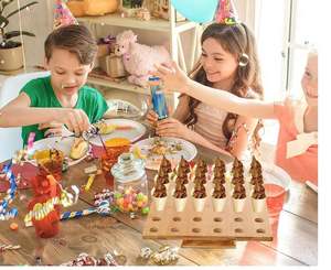 Cônes de nourriture en bois jetables personnalisés de 150 pièces avec 36 trous support de cône de crème glacée en bambou présentoir de cône de nourriture 150 bâton de bambou - Product Image 6