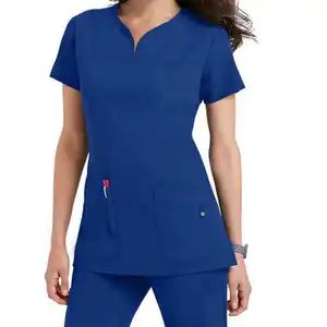 Divise da infermiera di fabbrica professionale set di scrub scrub personalizzati uniformi con scollo a v uniforme da infermiera Sexy