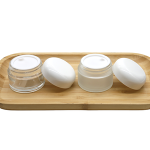 Emballage cosmétique réutilisable <span class=keywords><strong>noir</strong></span> mat transparent 20g 30g 50g Crème pour le visage <span class=keywords><strong>et</strong></span> les yeux Pot de crème en verre au beurre corporel avec couvercle en forme de dôme - Product Image 3