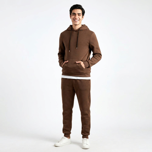 High Quality 100% Cotton 400Gsm Pullover Hoodie <b>Set</b> for Men Heavyweight Tracksuits Including Hooded Sweatpants for Winter - Product Image 1
