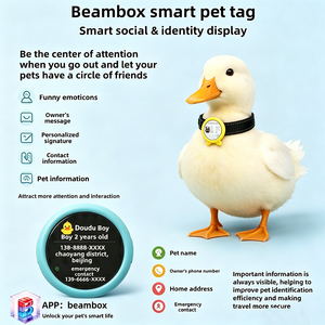 Badge nominatif en plastique Beambox <span class=keywords><strong>Niki</strong></span> Pet, réglable, rond, en silicone, style mignon, boîte mystère, pour chiens et chats - Product Image 1