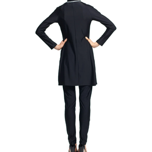 Maillot de bain burkini deux pièces personnalisé avec impression frontale, fermeture éclair, style modeste, écologique, respirant, avec soutien-gorge push-up et pantalon - Product Image 3