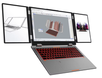 Fabrieksprijs Laptopcomputer Met Drie Schermen Ondersteuning Gezichtsherkenning Ontgrendeling Zakelijke Notebook-Pc Met Vingerafdrukontgrendeling