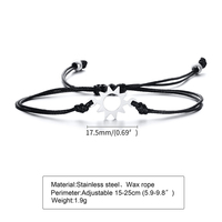Bracelet tressé artisanal en cordon ciré Soleil Lune Étoile, avec breloque lune minimaliste, réglable, cadeau idéal pour meilleure amie