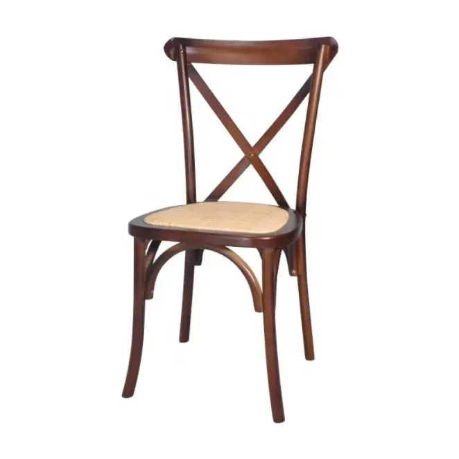 Customized American Modern Design Solid Wood Cross BackStackable Event Dinging Chair