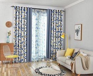 Hot bán hiện đại phong cách thời trang <span class=keywords><strong>Linen</strong></span> màn rèm vải với tam giác in ấn rèm vải thiết kế đối với trang chủ cửa sổ trang trí nội thất - Product Image 5