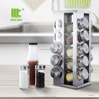 UNIQUE GROUP Porte-épices 20 pots Organisateur de tour tournante en métal à 5 couches avec épices de cuisine Assaisonnements Installation de type debout