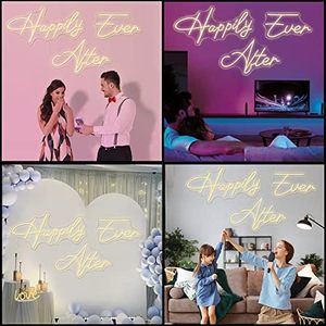 มีความสุขหลังจากที่ได้นำปาร์ตี้วันเกิดของขวัญแต่งงานของหญิงสาวตกแต่งผนังบ้านห้องนั่งเล่นตกแต่งด้วยไฟนีออนขนาดใหญ่ - Product Image 4