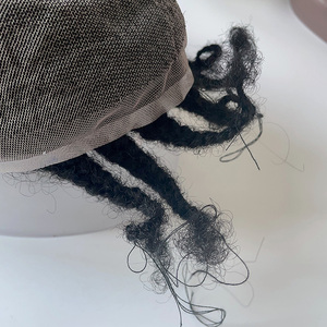 Última Moda en Pelucas de Encaje Invisible de Primera Calidad, <span class=keywords><strong>Trenzas</strong></span> Cómodas, Negras <span class=keywords><strong>Africanas</strong></span> Naturales, de Alta Calidad, Realistas, Ultra Toupee para <span class=keywords><strong>Hombre</strong></span> - Product Image 3