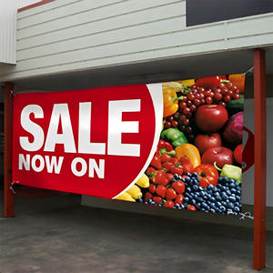 لافتة إعلانية خارجية كبيرة الحجم مطبوعة رقمياً بألوان كاملة مع حلقات معدنية، 13 أونصة - Product Image 1