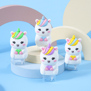 Cute Unicorn Correction Tape 5 Mm Digital Printing Portable Student Use White Yellow Purple Blue Plastic Case - Product Image 1