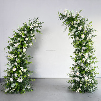 FS - Meilleures ventes : Arche de fleurs en soie 3D en forme de corne, fournitures de décoration de mariage personnalisées
