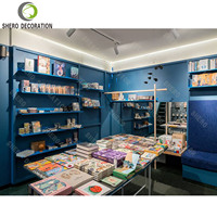 Étagère de présentation pour magazines avec étagères pour librairie, bibliothèque, salle d'attente, présentoir de journaux, mobilier de magasin
