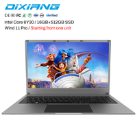 Computer Portatile 15.6 Pollici Intel 6Y30 Grigio 16GB DDR3 512GB SSD Windows 10/11 Notebook Aziendale a Prezzo all'Ingrosso