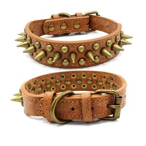 <span class=keywords><strong>Collar</strong></span> de cuero personalizado para mascotas, remache, cadena con pinchos - Product Image 3