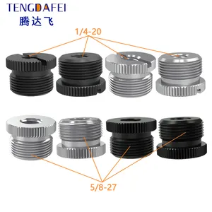 Aksesori kamera 5/8 "laki-laki ke 1/4" perempuan berulir sekrup adaptor untuk Mic dudukan mikrofon Tripod Flash Bracket lampu