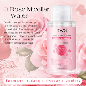 Twg Rts New Arrivals 300Ml Hồng Trang Điểm Remover Nước Với Đầu Bơm Tự Nhiên Nhẹ Nhàng Làm Sạch Đôi Mắt Đôi Môi Mặt Rose Micellar Nước - Product Image 2