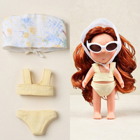 Ensemble 2 pièces de haute qualité pour poupée : Haut bustier et pantalon imprimé léopard foncé, style rétro urbain, accessoires pour poupée Cabbage Patch