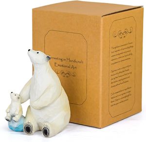 Insignia de Resina de Oso Polar, Hecha y Pintada a Mano, Arte Coleccionable de Padre e Hijo, Personalizable, Tamaño Personalizado - Product Image 5