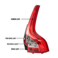 Luces Traseras Originales de Repuesto para XC60 2011-2017, Lentes Rojas, Luces de Freno, Intermitentes, 12V