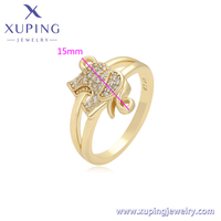 X001045918 Bijoux Xuping 14K Plaqué or Animal Éléphant Mignon Cuivre Main Anneaux