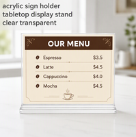 Support de signalisation en acrylique transparent pour stand d'exposition, présentoir de table double face, promotionnel