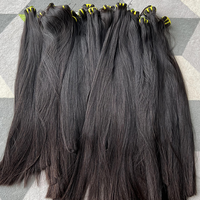 Vendor Rambut Manusia GDY 100% Asli, Bundel Rambut Virgin Lurus Alami, Kutikula Tertata Rapi, Tidak Rontok, Bundel Rambut Vietnam 12A