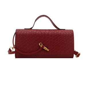 Sac à main bandoulière horizontal pour femme, couleur unie, grande capacité, tissé, élégant et raffiné, collection 2025 - Product Image 5
