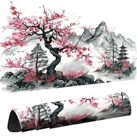 Tapis de bureau de jeu en caoutchouc personnalisé, surface lisse, japonais, 31,5x11,8 pouces, grand format, rectangulaire, pour souris