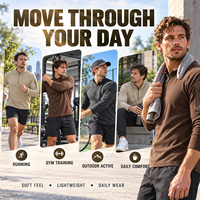 Vente en gros usine – Haut de sport extérieur pour homme à col montant semi-zippé, manches longues, en polyester et élasthanne extensible, personnalisable OEM/ODM avec logo