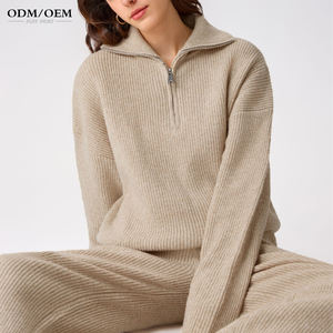 Sudadera con capucha de cachemira 100% pura para mujer, personalizada, de invierno, con cremallera, tejido de punto, lana merino, para mujer - Product Image 1