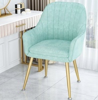 Fauteuil de salon moderne et minimaliste rembourré avec rembourrage en mousse et pieds en métal, chaise de salon à dossier en latex