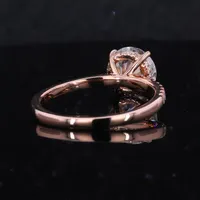 Ring Starsgem 10k Solid Rose Gold Round H A Cut 3.5ct Moissanite Fine Jewelry Ring For Wedding