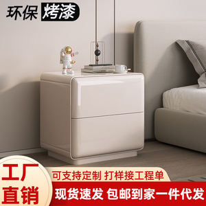 Mesita de noche moderna minimalista de madera maciza con cajones de almacenamiento para dormitorio y uso doméstico - Product Image 5