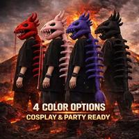 Nouveauté : Jouet en peluche squelette de dinosaure à tentacules de dragon, Nouveauté, Jouet amusant en forme de tête de dinosaure, Jouet exosquelette créatif