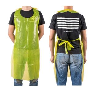 Tablier jetable en plastique PE/LDPE jaune pour cuisine et restaurant - Product Image 3
