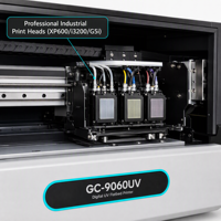 Imprimante UV GC-9060UV 90x60cm haute résolution, machine de polymérisation UV LED à plat réglable en hauteur de 150 mm pour articles promotionnels