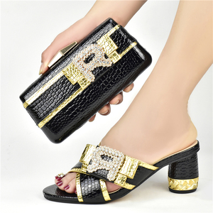 Sinya <span class=keywords><strong>multicolore</strong></span> italien chaussures sac ensemble femmes fête pantoufles chaussures à assortir sac avec des pierres pour l'occasion de mariage - Product Image 1