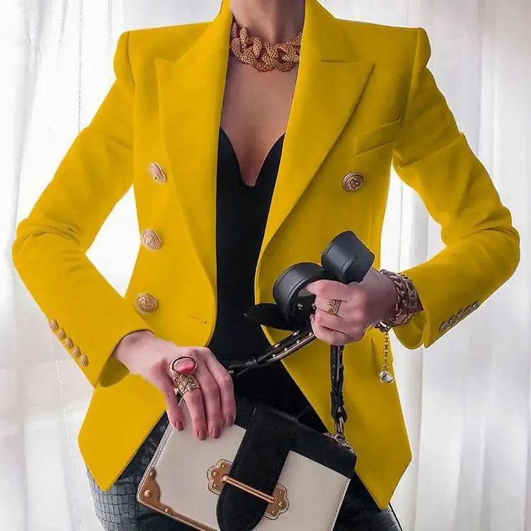 2021 Button Ladies Work Suit Women's Jacket Office Wear Lady Formal Women Blazers and Jackets Female Blazer Femme